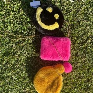 3 piece furry bag set